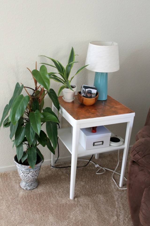 copper leaf table top