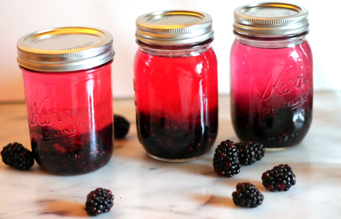 Homemade Blackberry Vodka + Thyme Simple Syrup