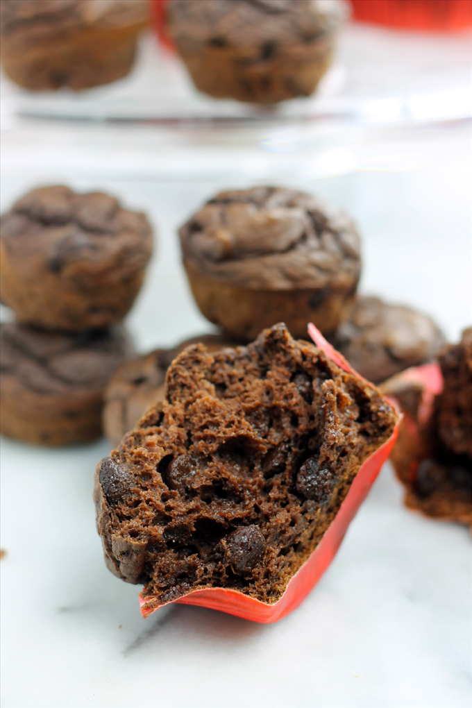Double Chocolate Protein Muffins | Flora Foodie